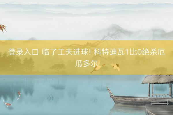 登录入口 临了工夫进球! 科特迪瓦1比0绝杀厄瓜多尔